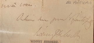 Item #019617 Signature on slip. Sidney Herbert