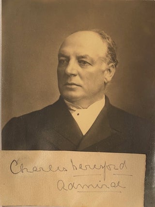 Item #019653 Signed slip and photograph. Admiral Charles Beresford