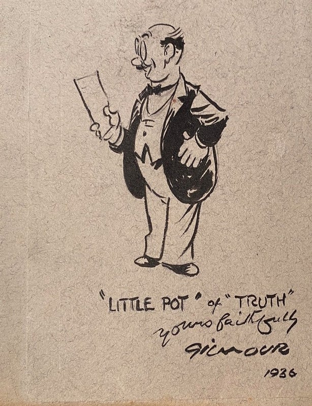 Cartoon and signature | John Henry Gilmour