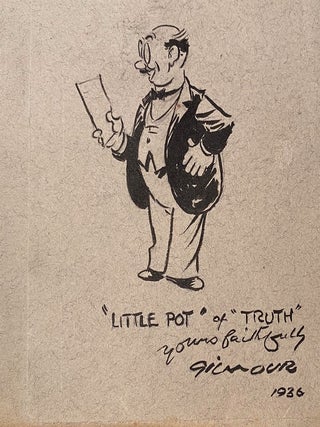 Item #019657 Cartoon and signature. John Henry Gilmour