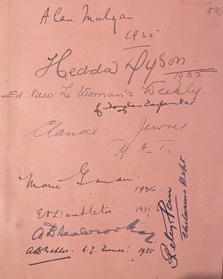 Item #019666 Signatures of New Zealand journalists. Hedda Dyson Alan Mulgan, etc