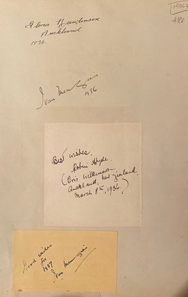 Item #019667 Robin Hyde signature. Gloria Rawlinson Robin Hyde, Ivan Menzies