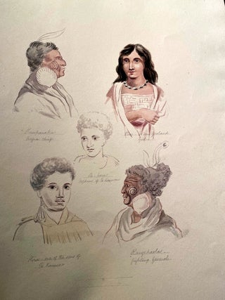 Item #019774 Maori portraits. Early watercolours