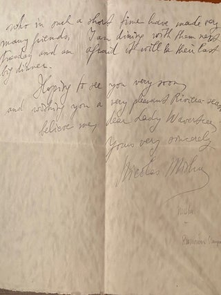 Item #019789 ALS Signed letter. Nicolas Mishu