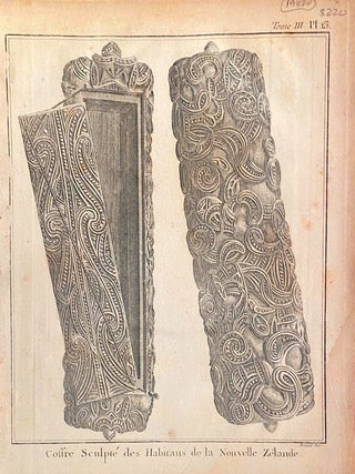 Item #019800 Coffre Sculpte des Habitants de la Nouvelle Zelande. Cook
