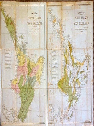 Item #019811 North Island New Zealand maps of 1869, in the aftermath of the NZ wars. T Palin