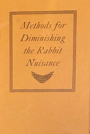 Item #019843 Papers Relating to Diminishing the Rabbit Nuisance, 1877