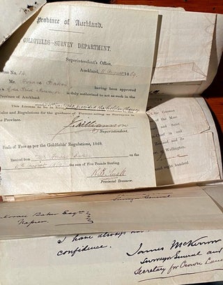 Item #019854 Surveyor documents; qualifications and appointments; New Zealand. Horace Baker