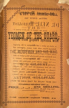 Item #019866 The Yeoman of the Guard opera libretto, Dunedin, New Zealand. Gilbert, Sullivan
