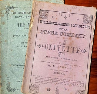 Item #019867 Opera libretti, Australia, 1880s. Garner Williamson, Musgrove's Royal Opera Company