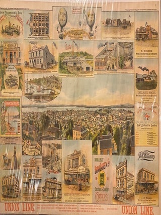 Item #019880 Advertising Poster, View of Auckland from the Windmill. New Zealand Herald, Auckland...
