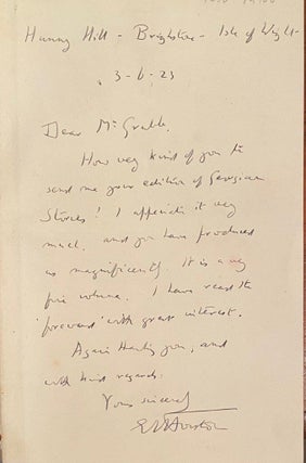 Item #019906 Signed hand-written letter. E M. Forster