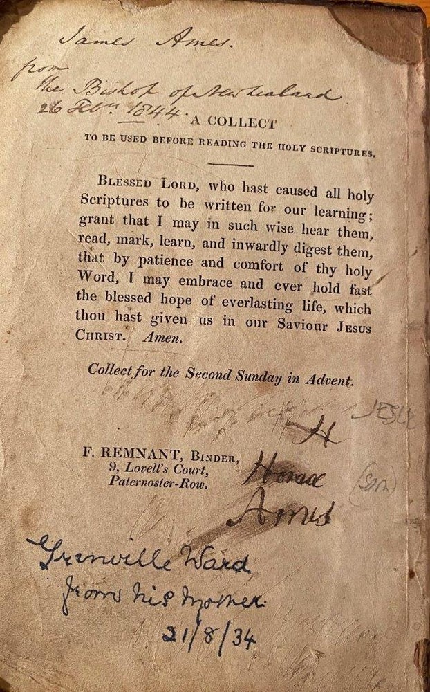 Item #019932 Bible. belonging to Bishop Selwyn Bible.