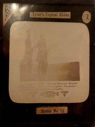 Item #019954 Mr Gladstone at Golf. Photograph on a glass slide. Walter Tyler