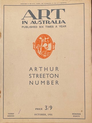 Item #019960 Art in Australia, Third Series, No. 40, October 1931. Sydney Ure Smith, Leon Gellert