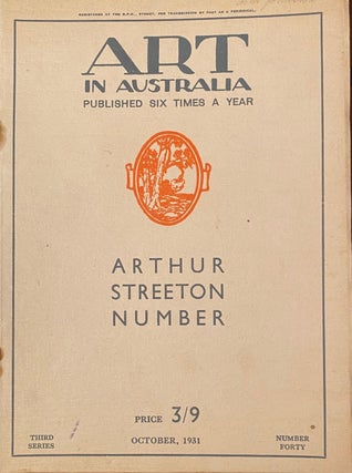 Item #019960 Art in Australia, Third Series, No. 40, October 1931. Sydney Ure Smith, Leon Gellert