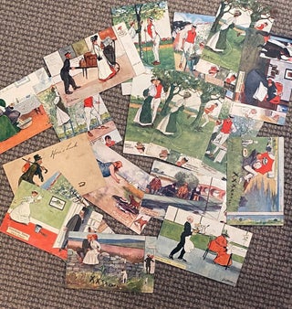 Item #019988 Set of 19 Thackery postcards 'Amateur Gardening'. Lance Thackery