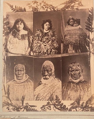 Item #019993 Composite studio portrait of Maori. Josiah Martin