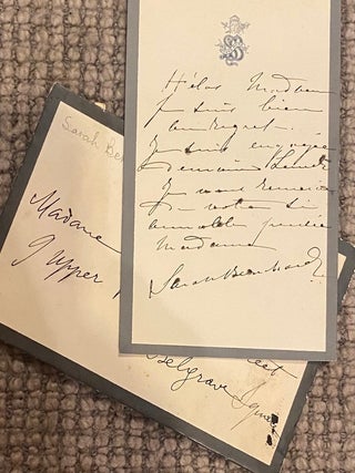 Item #020142 Hand-written note. Sarah Bernhardt