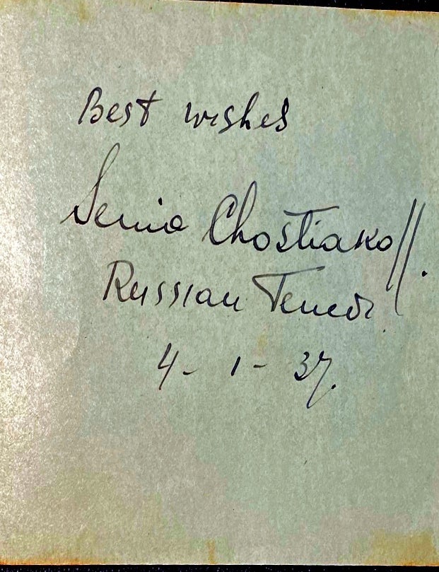 Item #020178 Signature. Senia Chostiakoff.