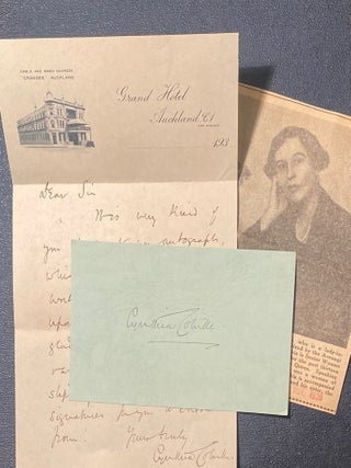 Item #020188 Hand-written signed letter. Lady Cynthia Colville