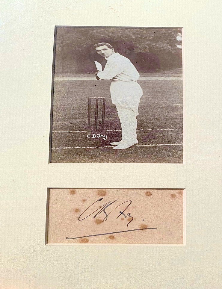 Item #020223 Autographed slip. Charles Burges Fry.
