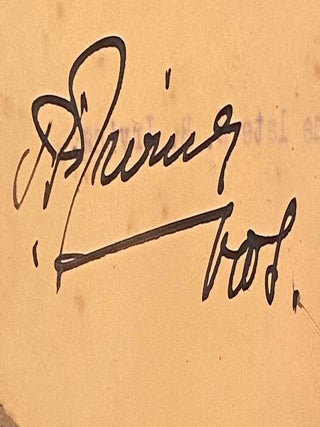 Item #020251 Signed slip. Sir Henry Irving