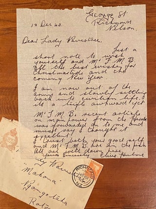 Item #020275 Hand-written signed letter. Clive Hulme