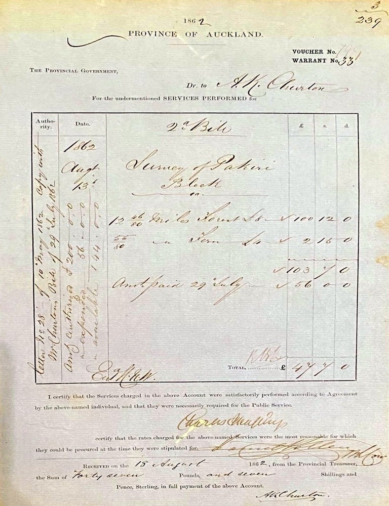 Item #020308 Signed document. Charles Heaphy.