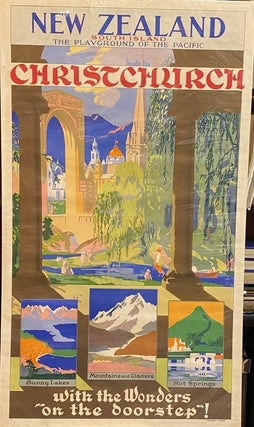 Item #020544 Christchurch, South Island. The playground of the Pacific. Chrischurch poster
