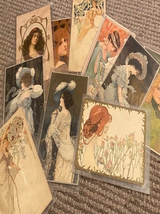 Item #020807 Art Nouveau Women. Edwardian postcards