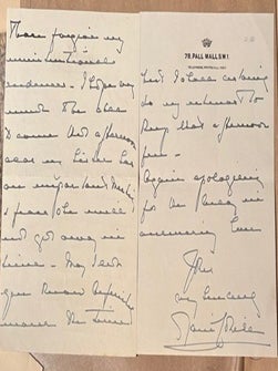 Item #020871 Autographed signed letter. Princess Marie Louise of Schleswig-Holstein