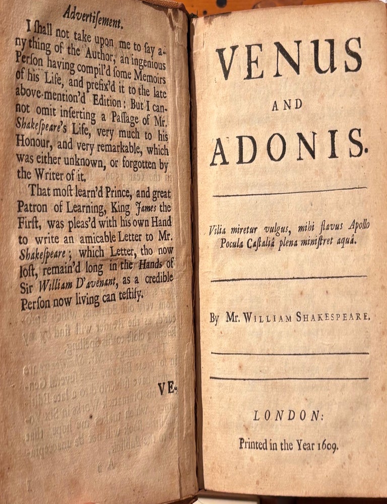 Item #021025 Venus and Adonis. William SHAKESPEARE.