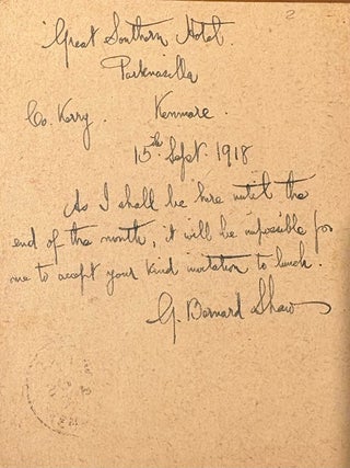 Postcard from George Bernard Shaw