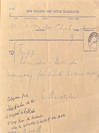 Telegram from Sir Ernest Shackleton