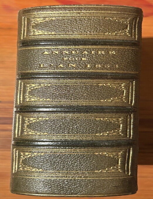 Item #021047 Annuaire pur l'an 1855, par le Bureau de Longitudes. Augmente de Notices Scientifques. M. Arago.
