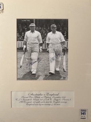 Signed photographs of cricketers C J Barnett and A E Fagg