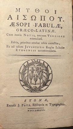 Item #021055 Aesops Fables. Greco-Latin
