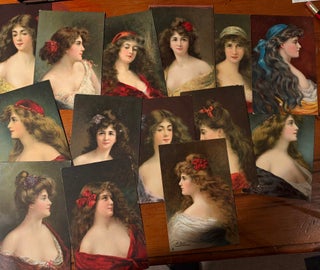 Item #021061 Chromolithographs of beautiful young women. A. Asti