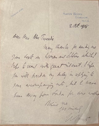Item #021063 Handwritten letter and signature of Jan Smuts. Jan Smuts